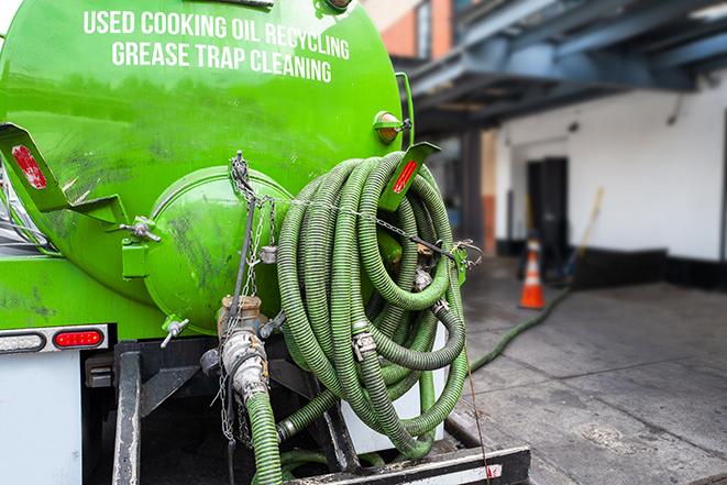 grease trap being pumped at a restaurant kitchen in Coldspring